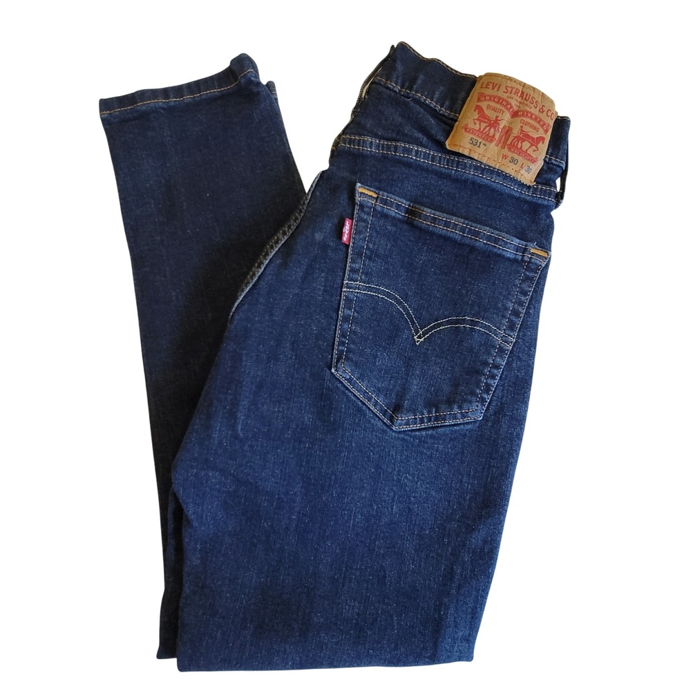 Levi's 531‎ Athletic Slim Jeans Mens 30x30 (29x28 ) Dark Indigo Blue Tapered